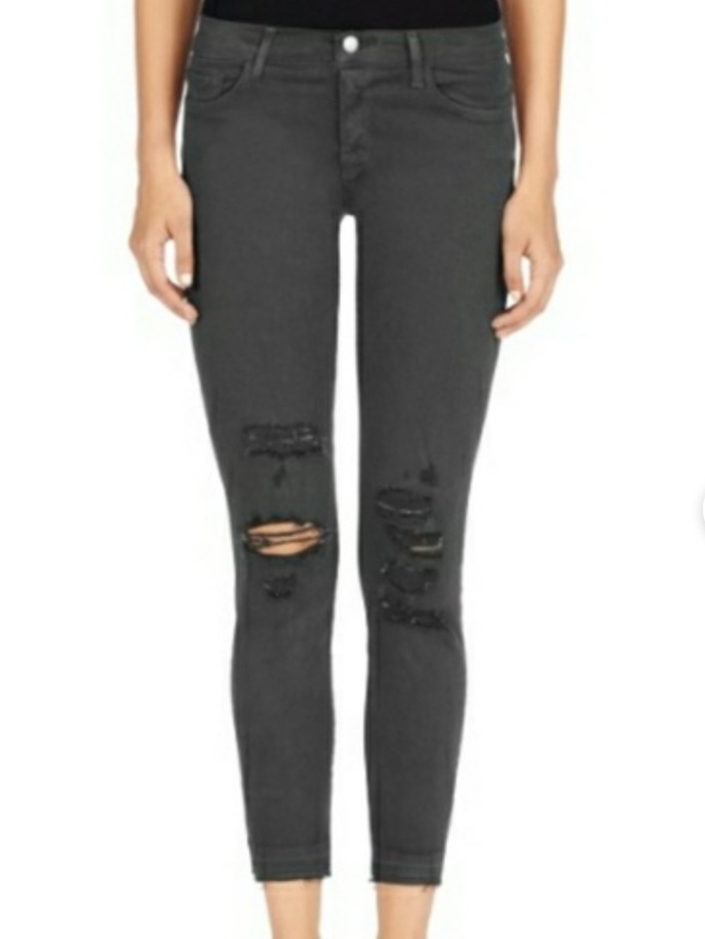 J Brand Distressed Skinny Crop Jean
